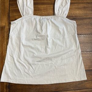 LOFT Cream Square-Neck Tank with Wide Straps